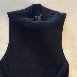 Theory Black Ribbed Sleeveless Top